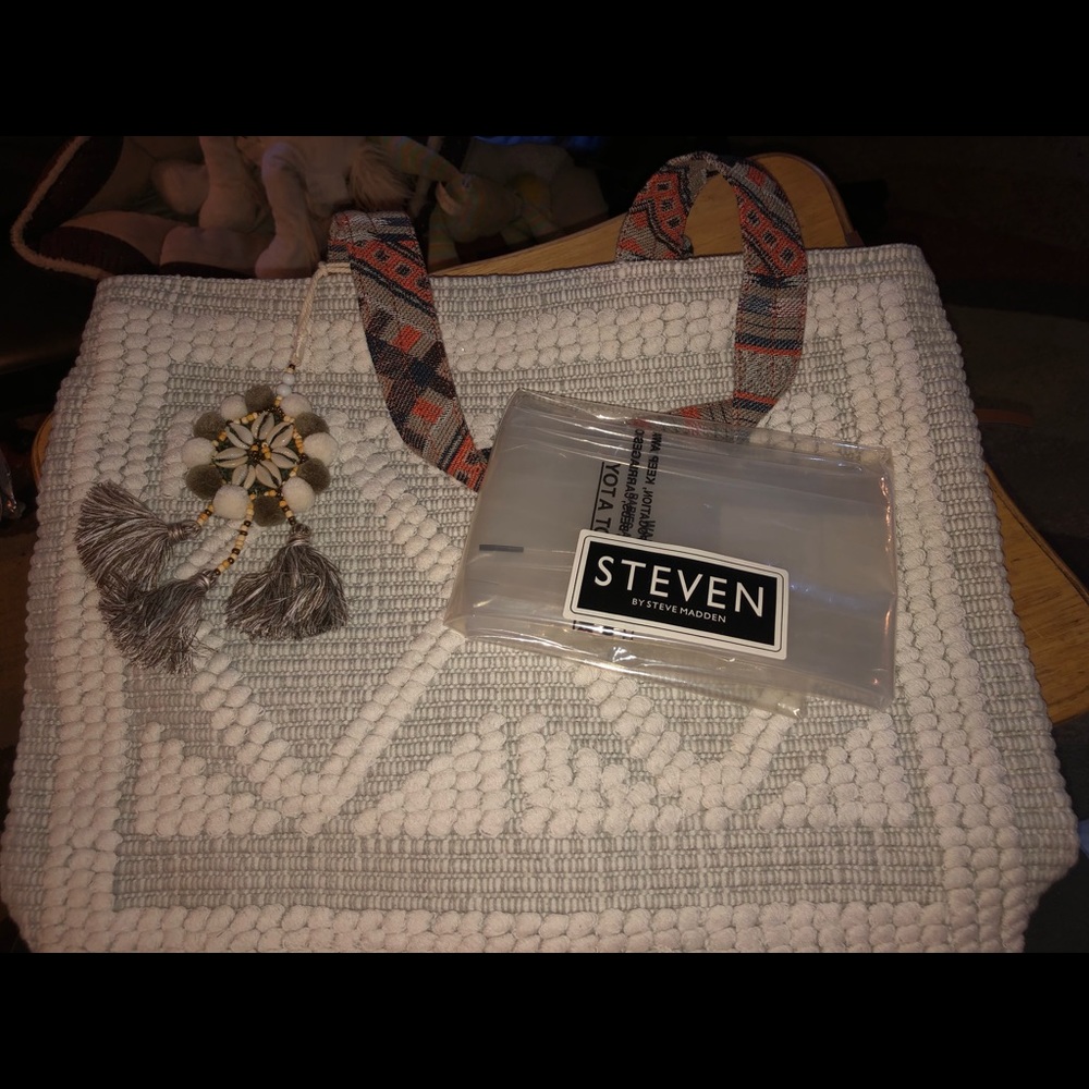 Steven by Steve Madden Light Grey Tote Bag
